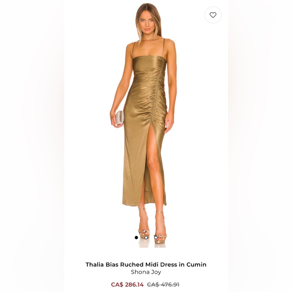 Shona Joy Elegant green olive Gold Evening Dress